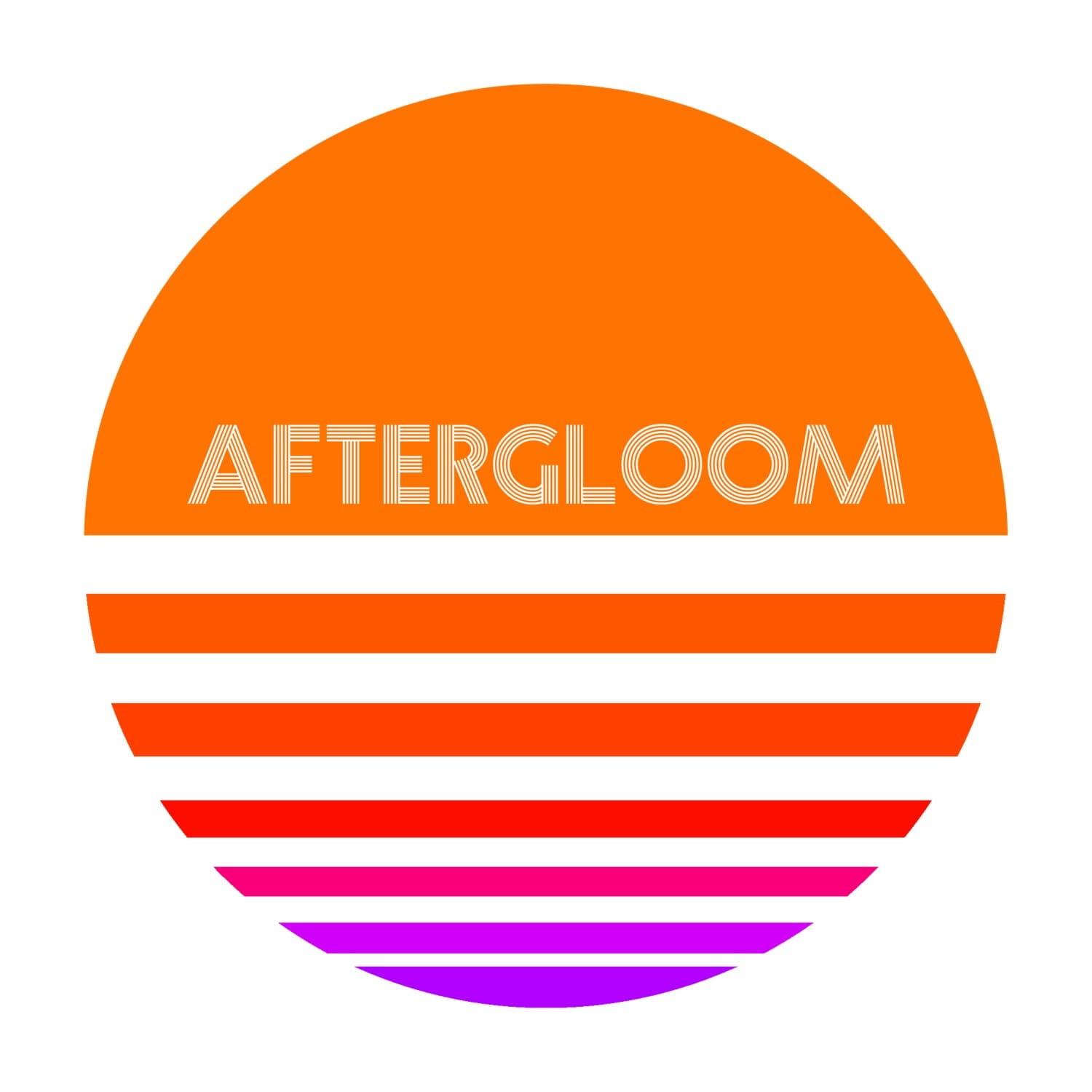 Aftergloom retro sunset logo